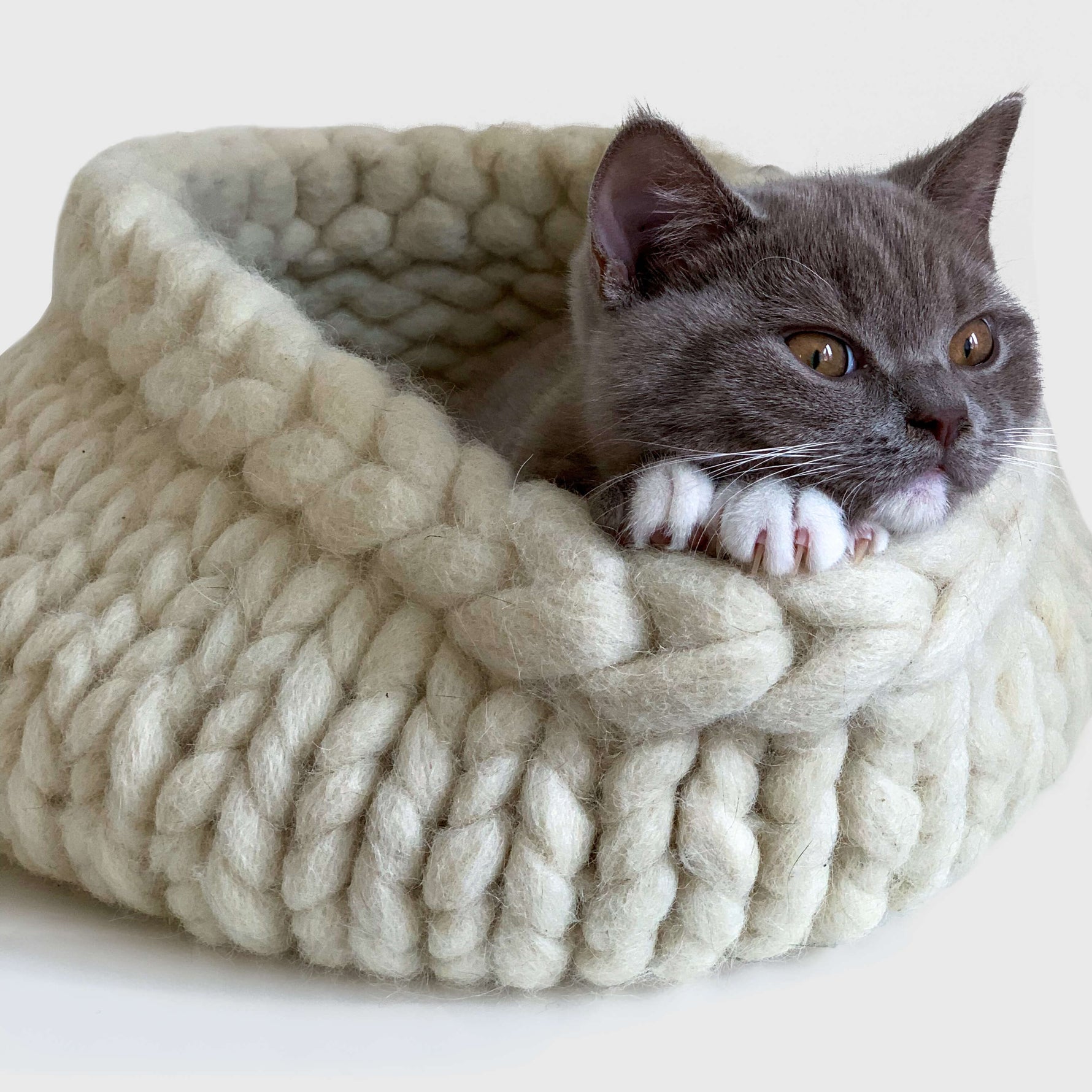 Schafwoll Katzenbett Natur