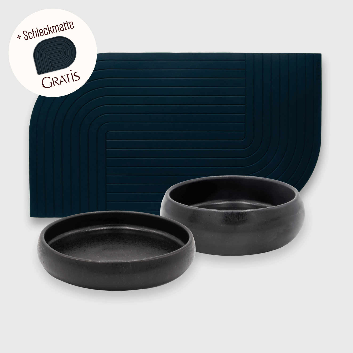 3er Set Futterplatz Schwarz Katze